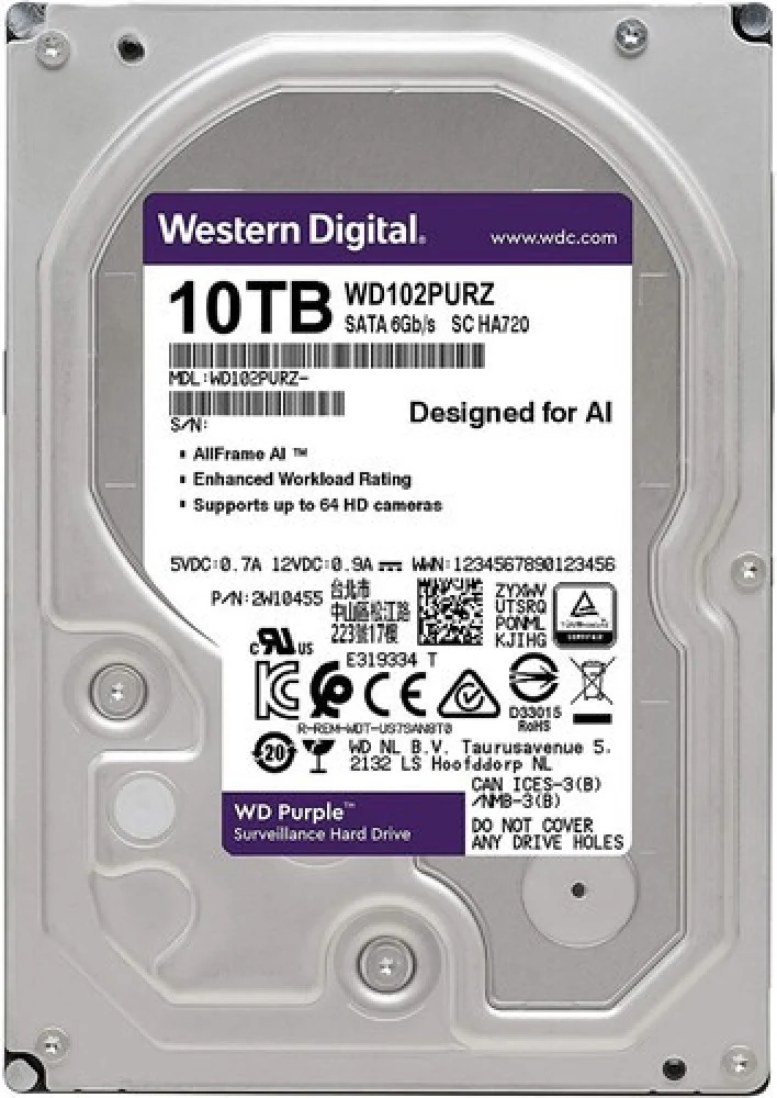 10TB WD PURBLE WESTERN DIGITAL-وحدة تخزين داخلي